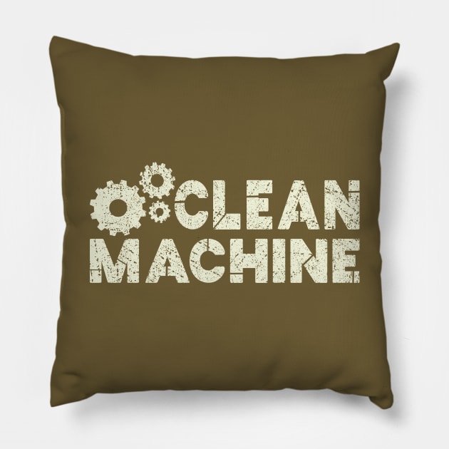 Clean Machine Pillow by FrootcakeDesigns