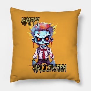Spooky Zombie Boy Happy Halloween Pillow