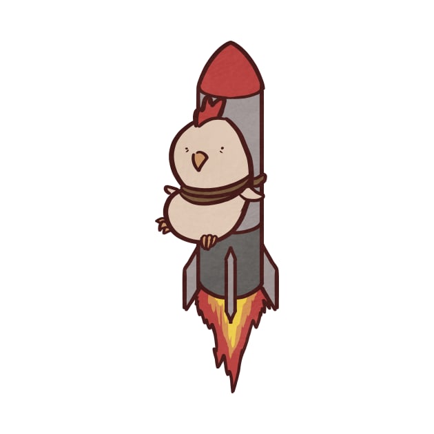 Cute Cartoon Chicken Rocket by ThumboArtBumbo