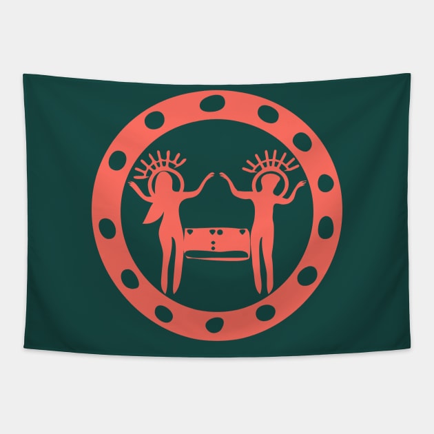 Romantic Cave Paintings of Ancient Alien Astronauts Tapestry by tatadonets