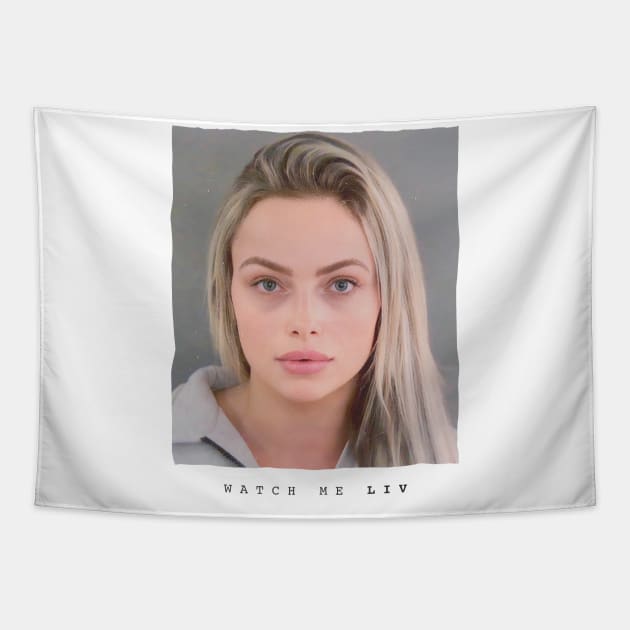 Watch Me Liv - Liv Morgan Mug Shot Tapestry by JosephSheltonArt