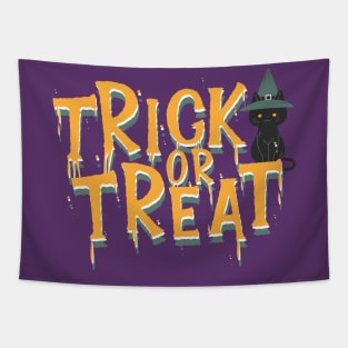 Halloween Trick or Treat I Halloween Black Cat I Halloween Global Trendy Costumes Tapestry