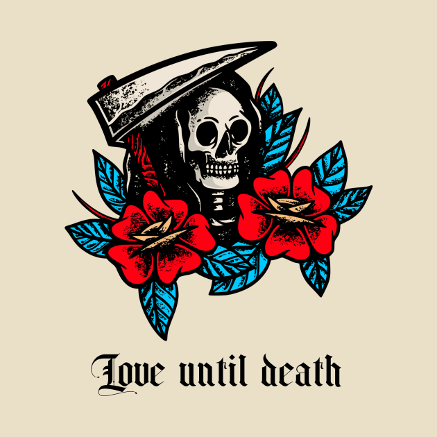 Love Until Death Skull Art by Mrkedi