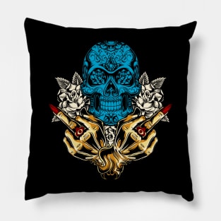 Batiamo - Double middlefinger skull Pillow