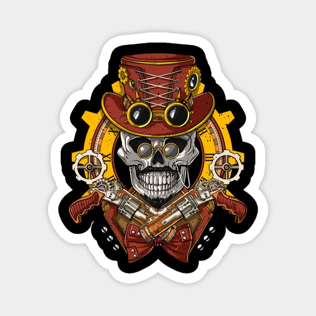 Steampunk Skull Magnet by underheaven