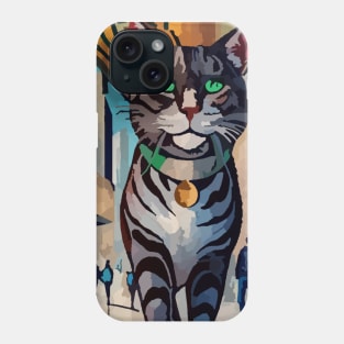 watercolor cat in the shopping mall Phone Case