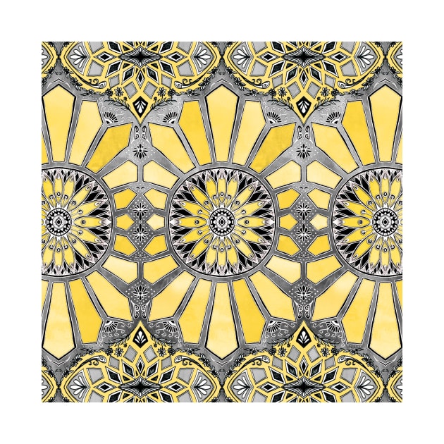 Sunny Yellow Radiant Watercolor Pattern by micklyn