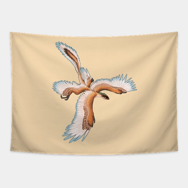 Microraptor Gui (Brown) Tapestry by Radiantglyph