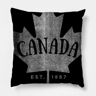 Canada Maple Leaf design - Canada Est. 1867 Vintage Script Pillow