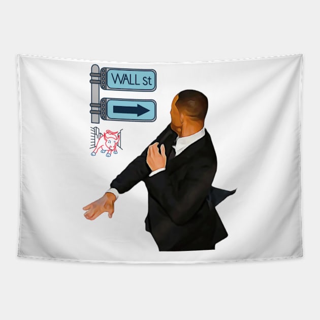 Wall Street vs Retail Trader and Investor Will Smith Edition Tapestry by Jo3Designs