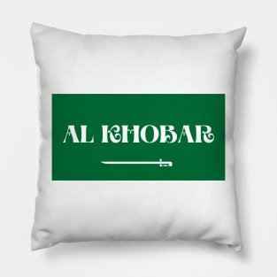 Al Khobar City in Saudi Arabian Flag Pillow