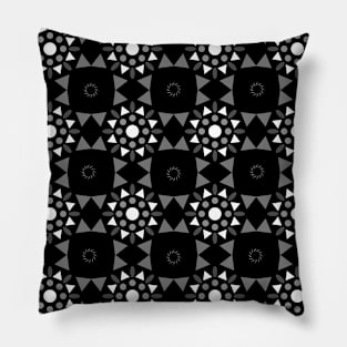 Black and white vector tile pattern Pillow