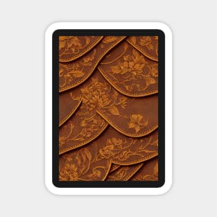 Brown Ornamental Leather Patches, natural and ecological leather print #59 Magnet
