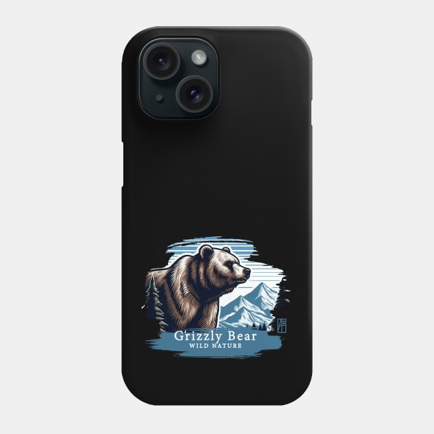 Grizzly Bear - WILD NATURE - GRIZZLY -5 Phone Case by ArtProjectShop