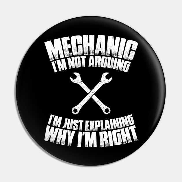 Mechanic Mechanist Mechanician Fitter Pin by Krautshirts