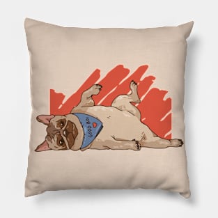 Adorable Pug Illustration Pillow