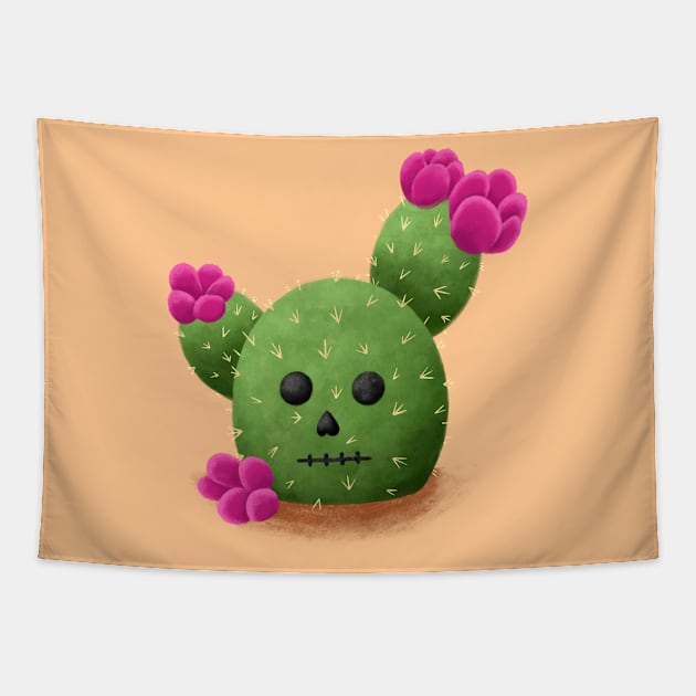 Skully the Paddle Cactus Tapestry by Mertalou