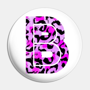 Abstract Letter B Watercolour Leopard Print Alphabet Pin