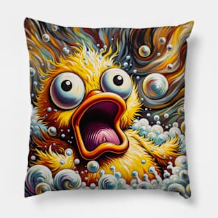 Screaming Duck Splash: Bubble Bath Day Pillow