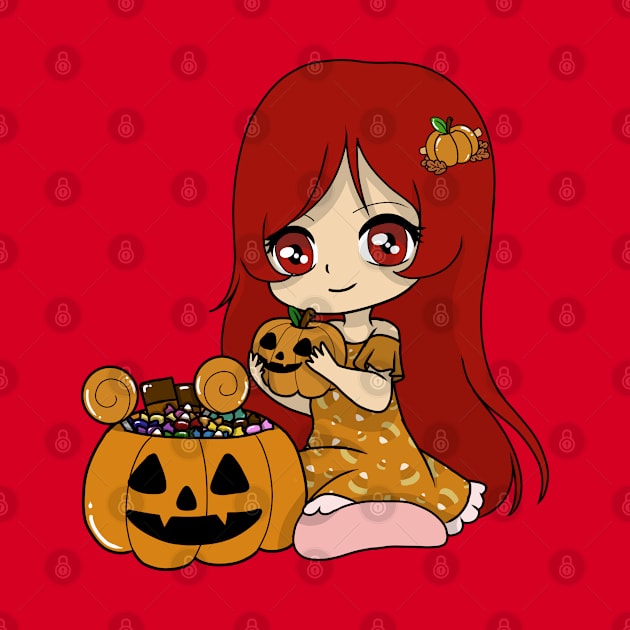 chibi pumpkin girl by LillyTheChibi