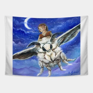 Elf Moth Rider Tapestry