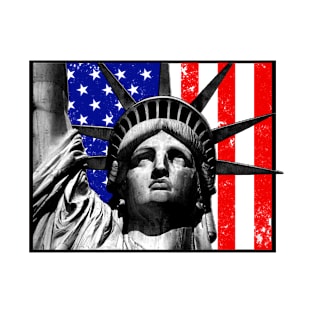 Statue of Liberty USA American Flag Patriotic T-Shirt