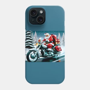 Santa on a Motorcycle Phone Case