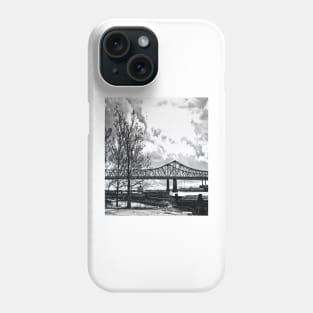 Bridge in Winter (B&W) Phone Case