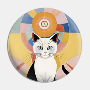 Hilma af Klint's Kaleidoscopic Catopia: Abstract Feline Symphony Pin