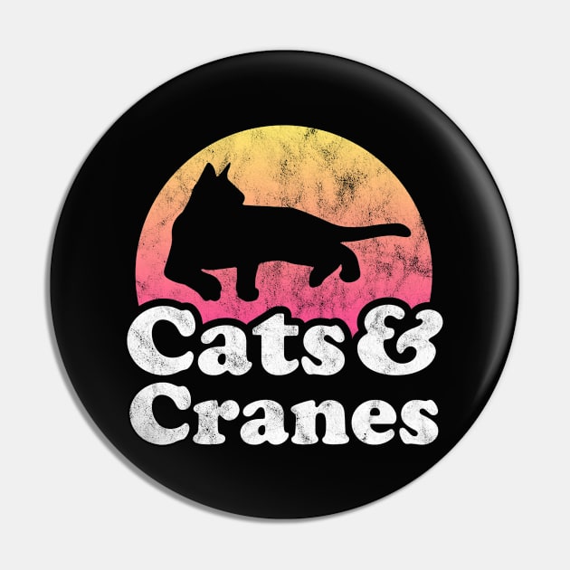 Cats and Cranes Gift for Men, Women Kids Pin by JKFDesigns