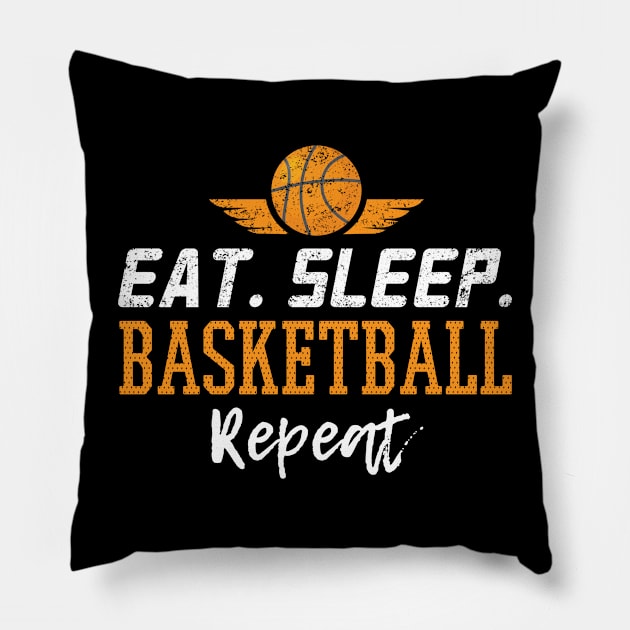 Eat Sleep Basketball Repeat - Gift Basketball Player Basketball Fan Enthusiast Pillow by giftideas