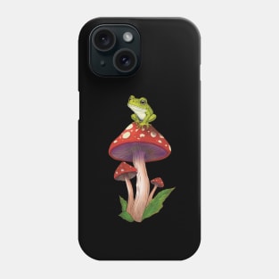 Frog on a Mushroom T Shirt Phone Case