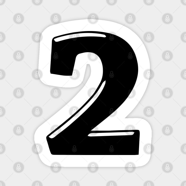 Number 2 in color black 3d font design Magnet by Spinkly