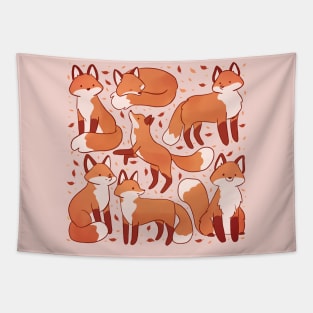 Cute foxes illustration Tapestry