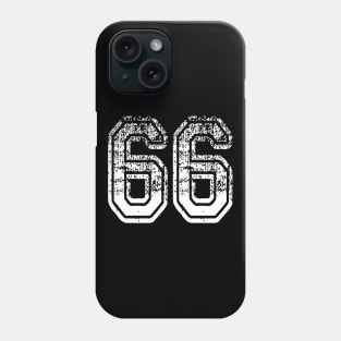 Number 66 Grungy in white Phone Case