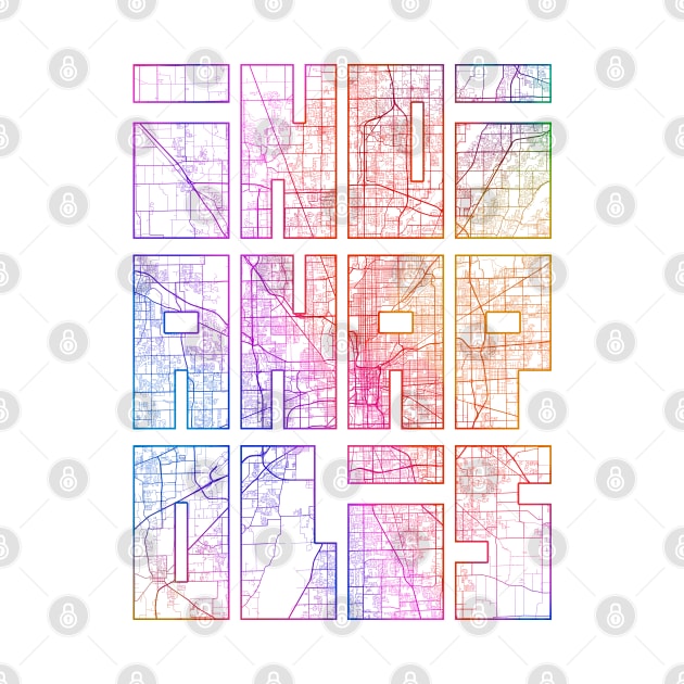 Indianapolis, USA City Map Typography - Colorful by deMAP Studio