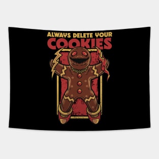 Always Delete Your Cookies // Funny Christmas Horror Tapestry