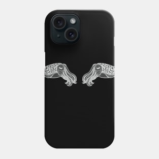 Cuttlefish in Love - cool cuttlefish design - dark colors Phone Case