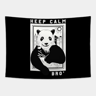 Keep Calm Bro Relaxed Panda Fun Tapestry