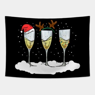 Cute Christmas Sweater. Champagne Glasses. Tapestry