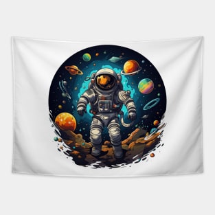 Colorful Astronaut in Space #4 Tapestry