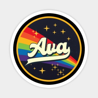 Ava // Rainbow In Space Vintage Style Magnet