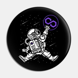 Astronaut Polygon Matic Coin To The Moon Crypto Token Cryptocurrency Wallet Birthday Gift For Men Women Kids Pin