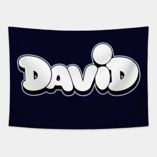 DAVID name bubble letters writing graffiti style Tapestry