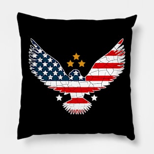 USA Flag Bald Eagle Patriotic American Pillow