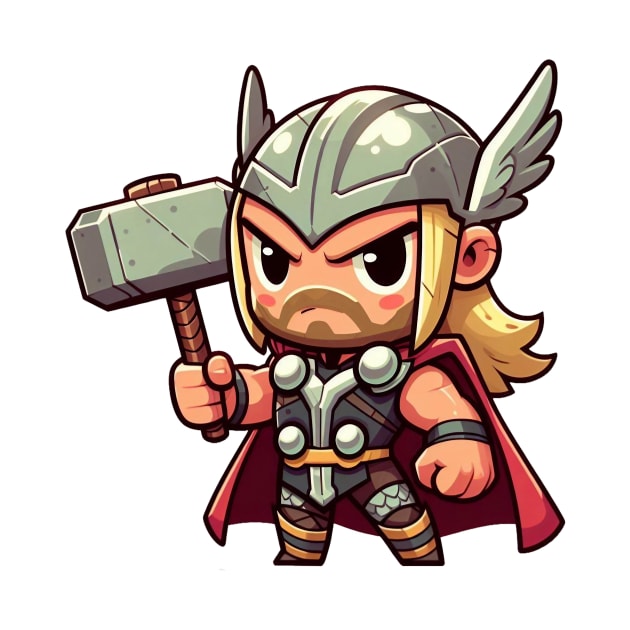 Cute Thor from scandinavian mythology by Dmytro