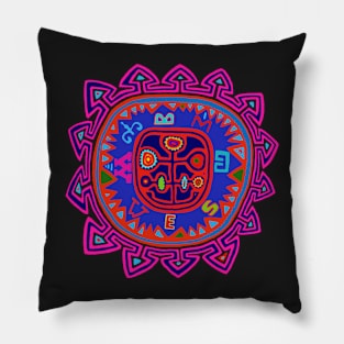 Kuna Indian Compass Mola Pillow