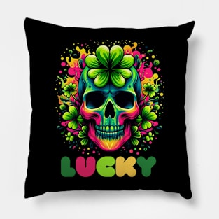 St Patricks Day 2024. Irish Skull Men Pillow