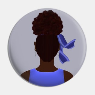 High Afro Puff Ponytail (Gray Background) Pin