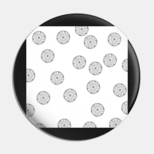 Irregular Mandala Pattern in Black Gray and White Pin